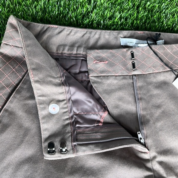 DIANE VON FURSTENBERG Designer Catesby Wide Leg Khaki Pants size 10 - Picture 10 of 12